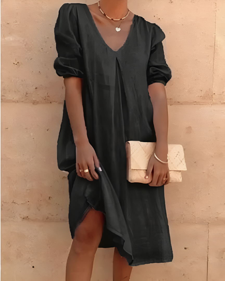 Damen Midi Kleid Luftig Sommerkleid - Norvielle