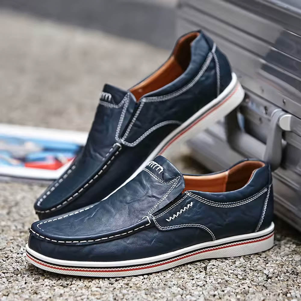 Herren Moc Toe Loafers Kontrastnähte