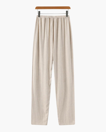 Herren Leinenhose Slim Fit Leicht Beige
