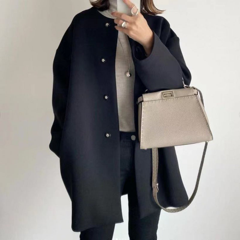Lia Damen Mantel Geradlinig Elegent