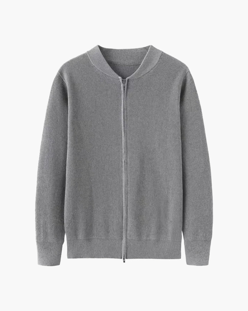 Bennett Herren Strickjacke Rippstrick Reißverschluss Dunkelblau