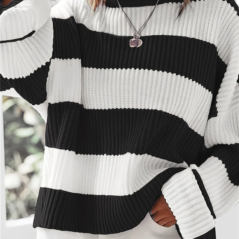Norvielle Damen Oversize Pullover Gestreift - Norvielle