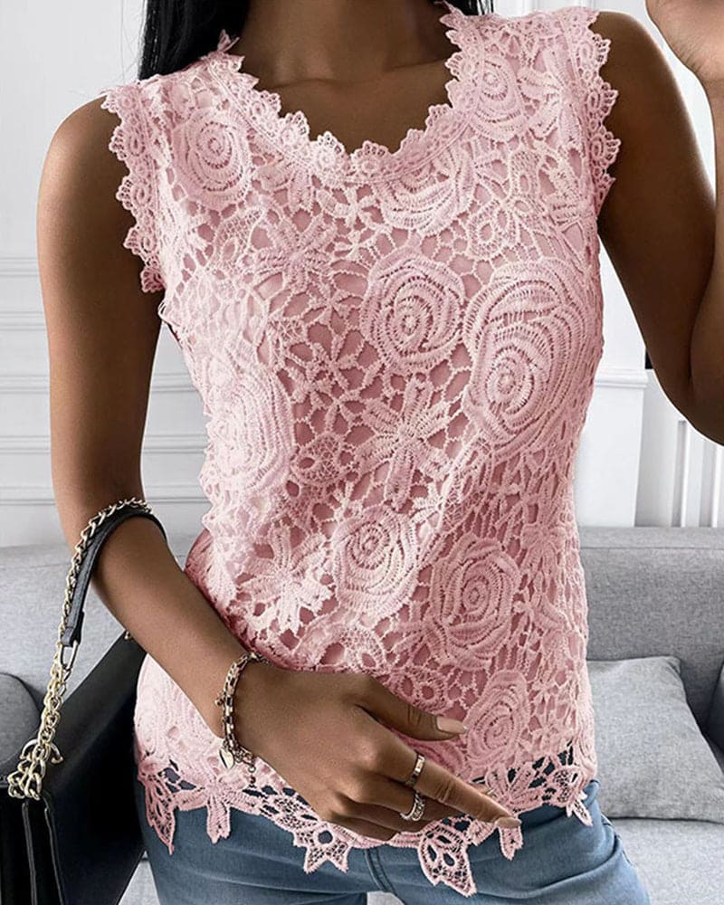 Norvielle Damen Bluse Spitze Einfarbig