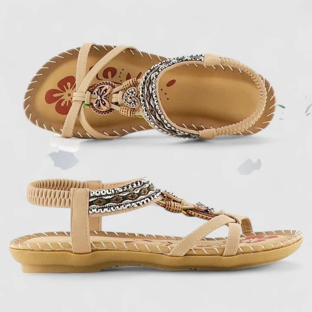 Damen Riemchen Sandalen Flach Offene Zehen