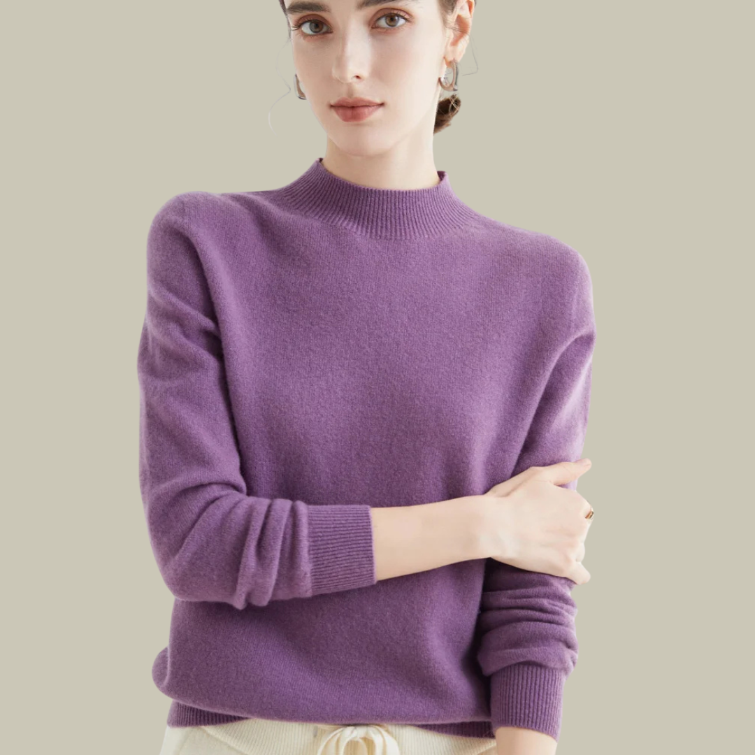 Damen Rollkragenpullover Merinowolle Winter - Norvielle