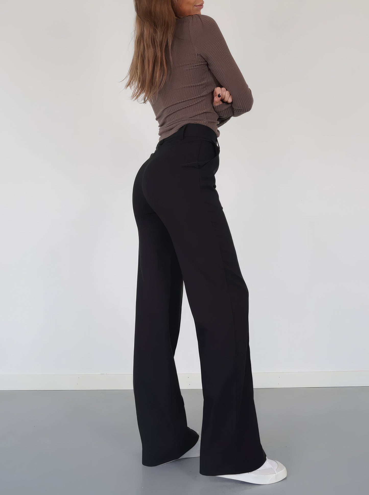 Damenhose Hohe Taille Gerade Beine
