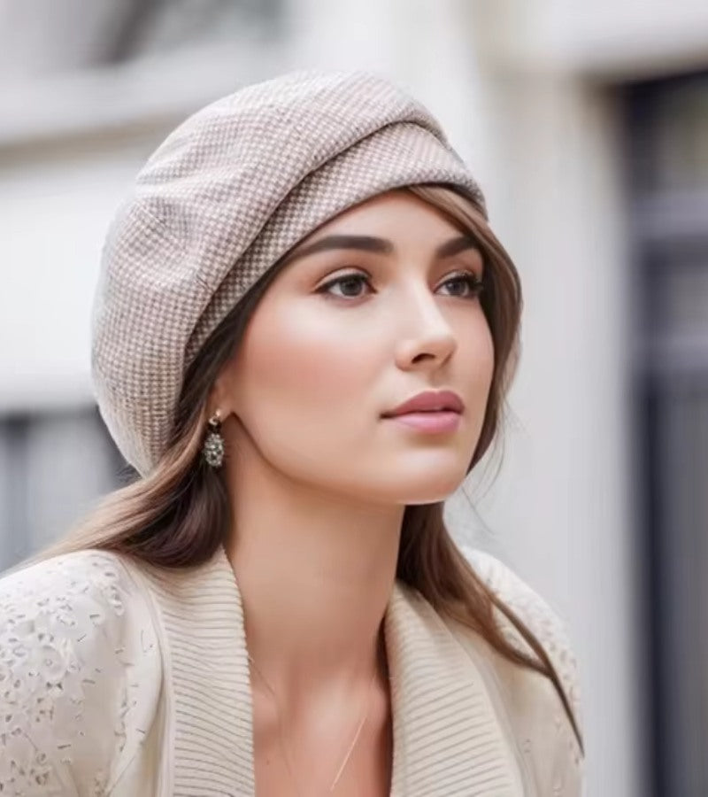 Damen Strickmütze Warm Kuschelig Beige - Norvielle