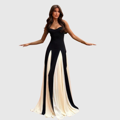 Damen Maxikleid Elegantes Ausschnittkleid