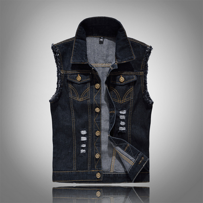 Herren Weste Vintage Stil Ärmellos mit Knöpfen und Taschen