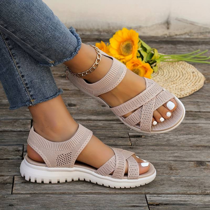 Damen Sommer-Sandalen Riemchen Leicht Bequem