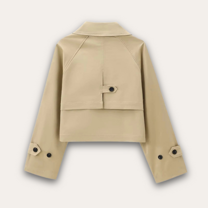 Norvielle Damen Trenchcoat Klassisch Wetterfest Beige - Norvielle