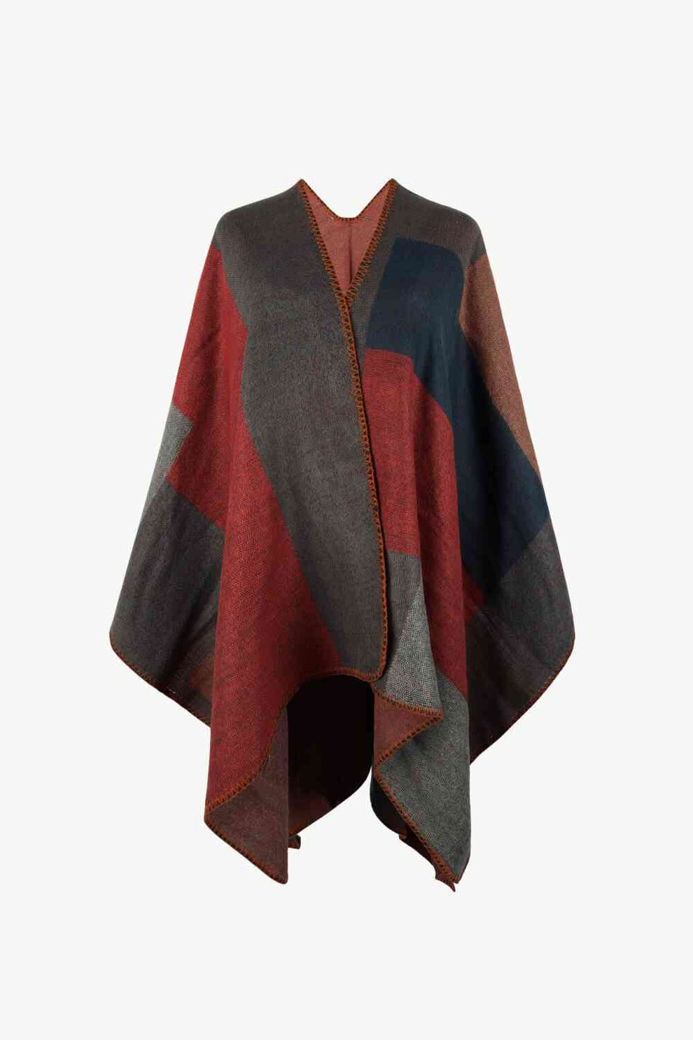 Norvielle Damen Poncho Offenes Design Satten Farben