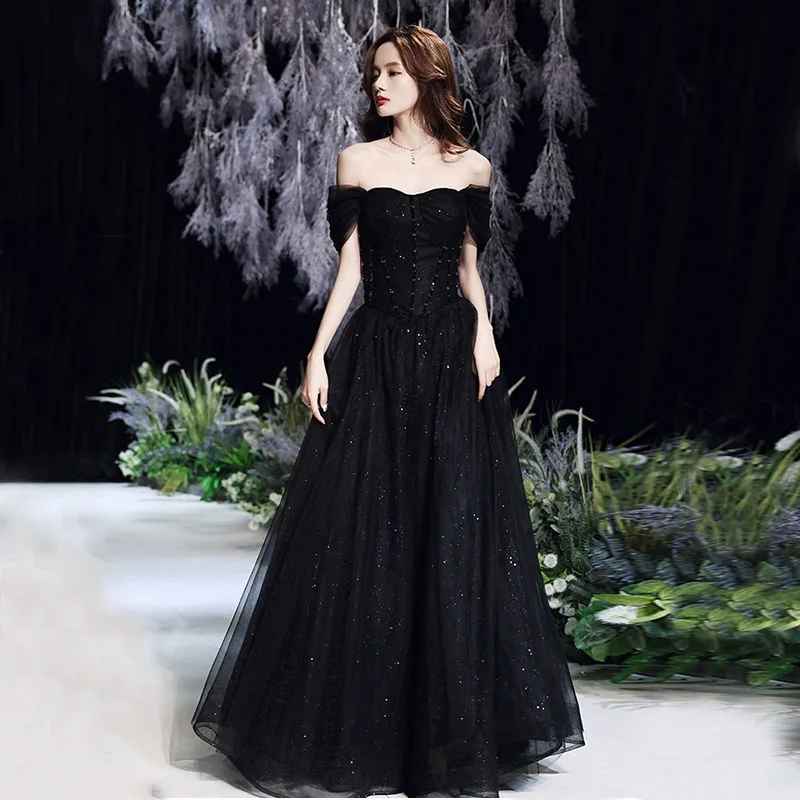 Damen Off-Shoulder Maxi-Kleid Elegant Korsett-Design - Norvielle
