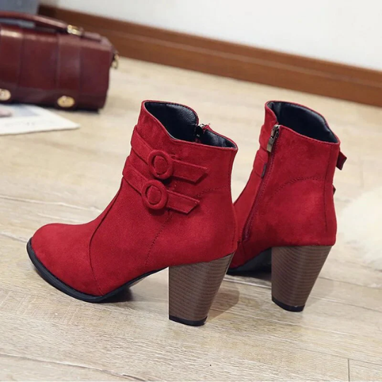 Damen High-Heel-Stiefeletten Schnalle Reißverschluss - Norvielle