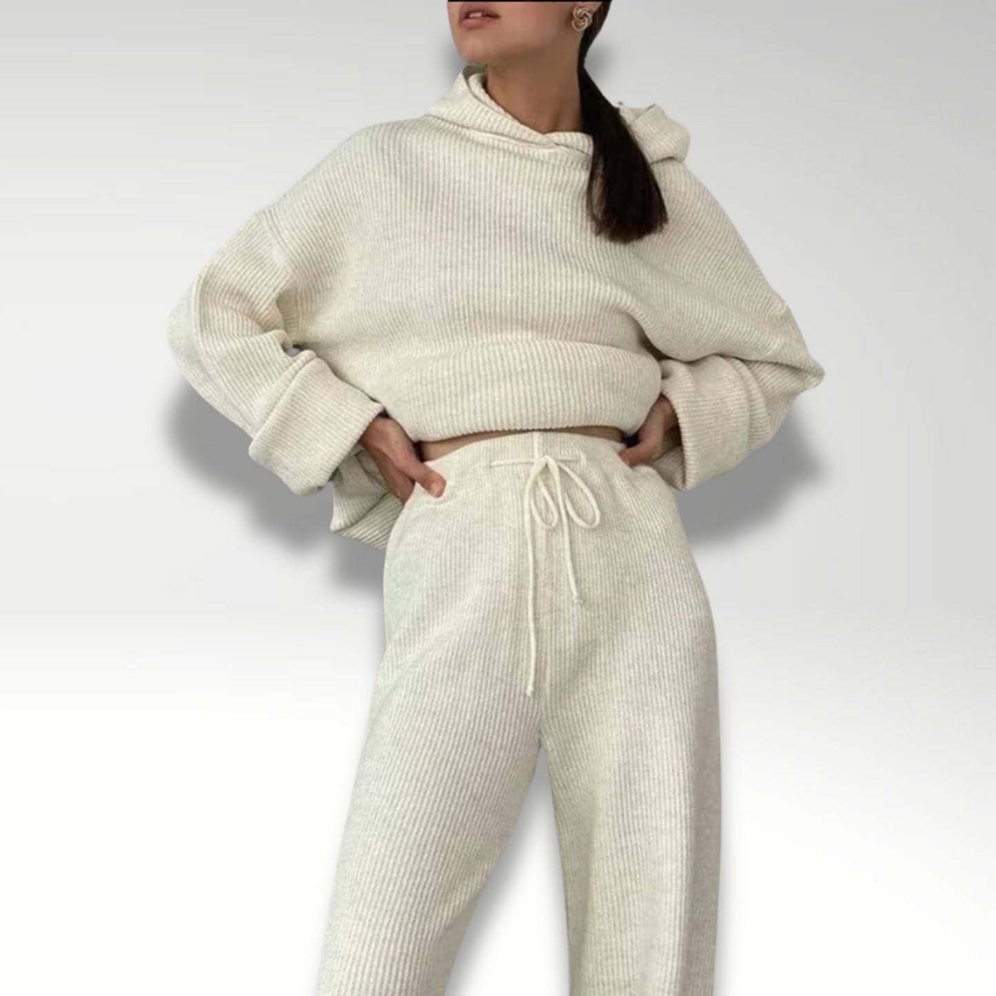 Damen Hoodie Set Gestreift Baumwolle - Norvielle