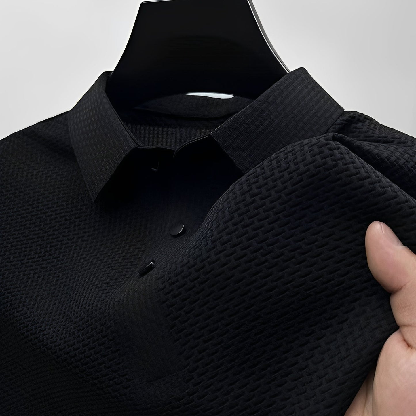 Herren Kurzarm Poloshirt Stilvoll Weiß