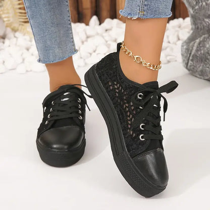 Damen Plateau Sneaker Sommer Leicht