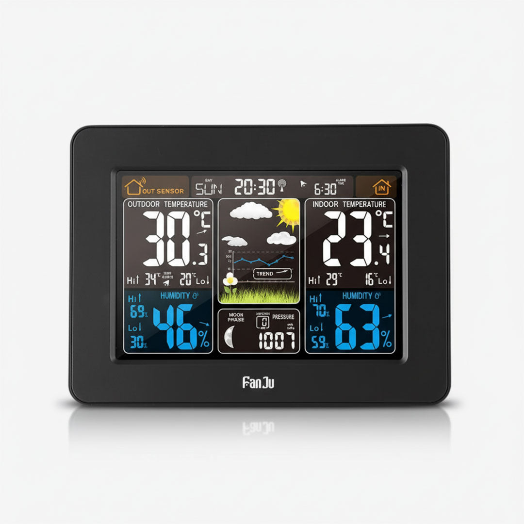 Wetterstation Kabellos Innen/Außen LCD-Display - Norvielle