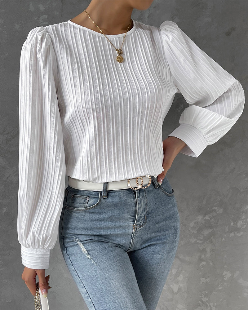 Norvielle Damen Elegantes Rundhals-Shirt - Norvielle