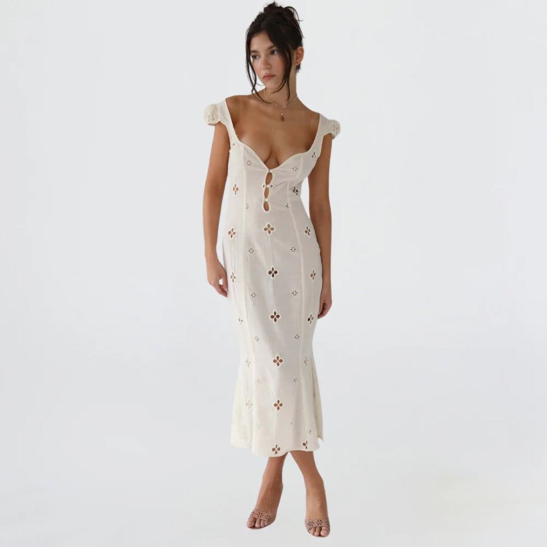 Damen Meerjungfrauen-Midi-Kleid Figurbetont