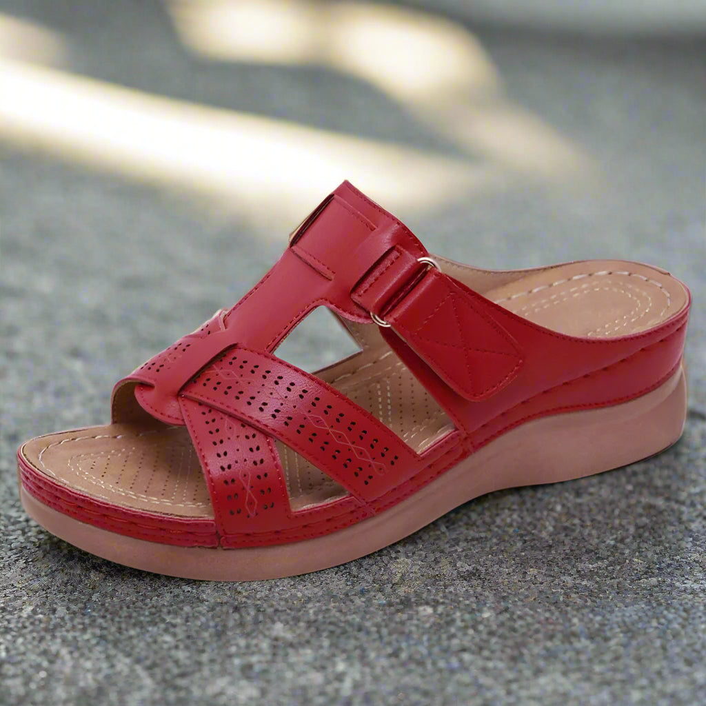 Damen Sommer-Sandalen Klettverschluss Offene Zehen Teilweise Robust