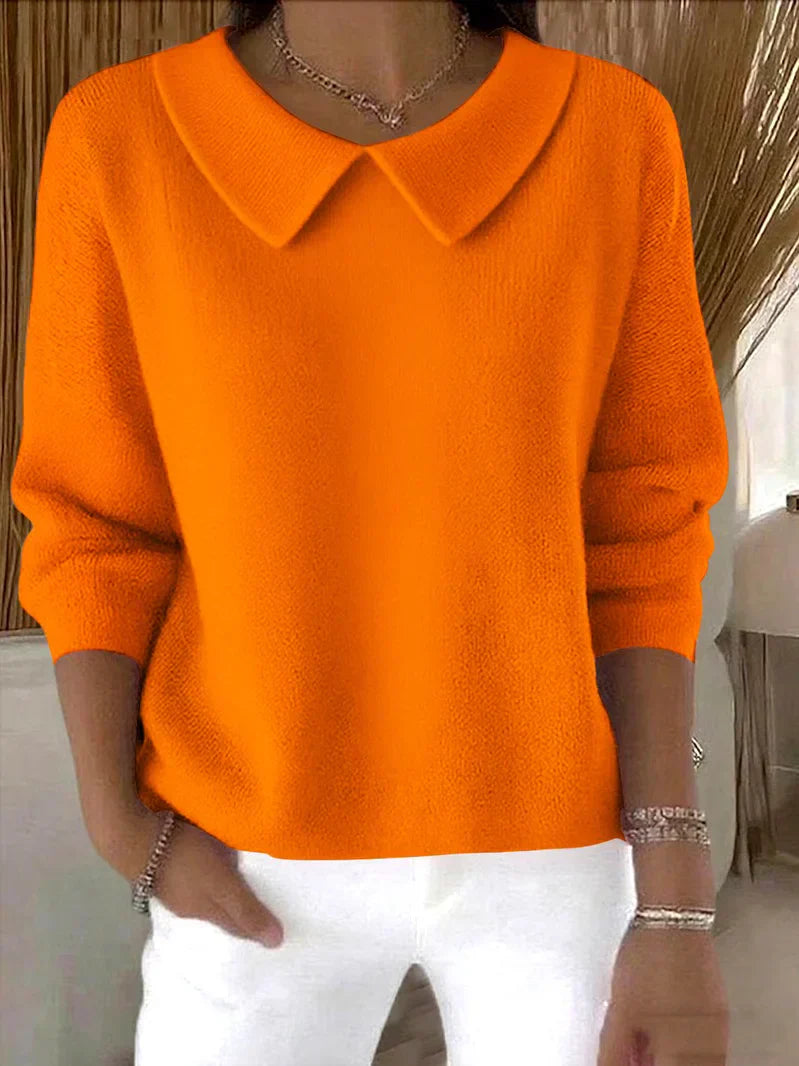Norvielle Damen Pullover mit Kragen aus Strickware