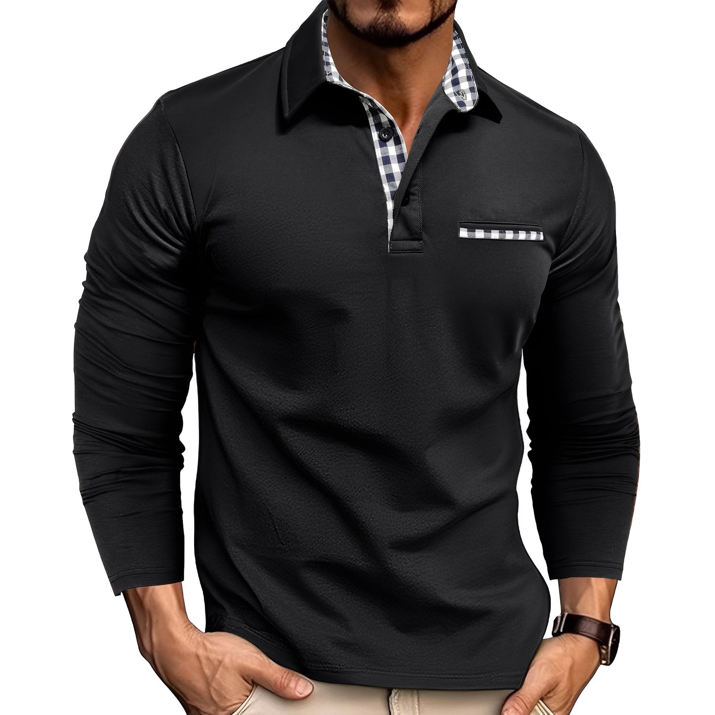 Rupert Herren Langarm-Poloshirt Lässig
