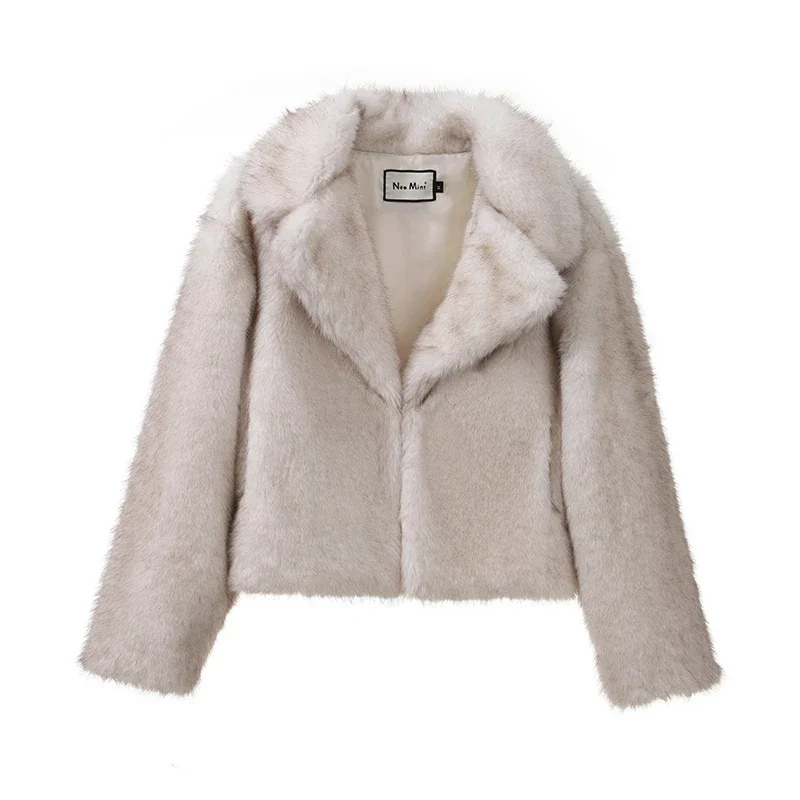 Norvielle Damen Fellkurzjacke Warm Winter