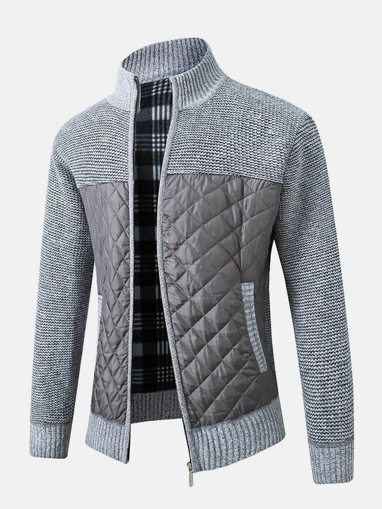Herren Strickjacke Karomuster Frontverschluss - Norvielle
