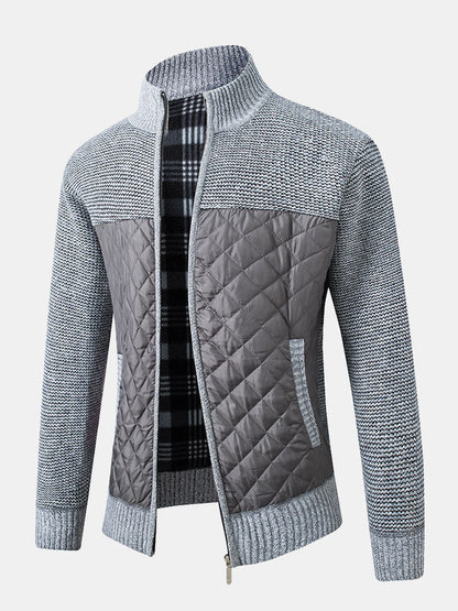 Herren Strickjacke Karomuster Frontverschluss - Norvielle