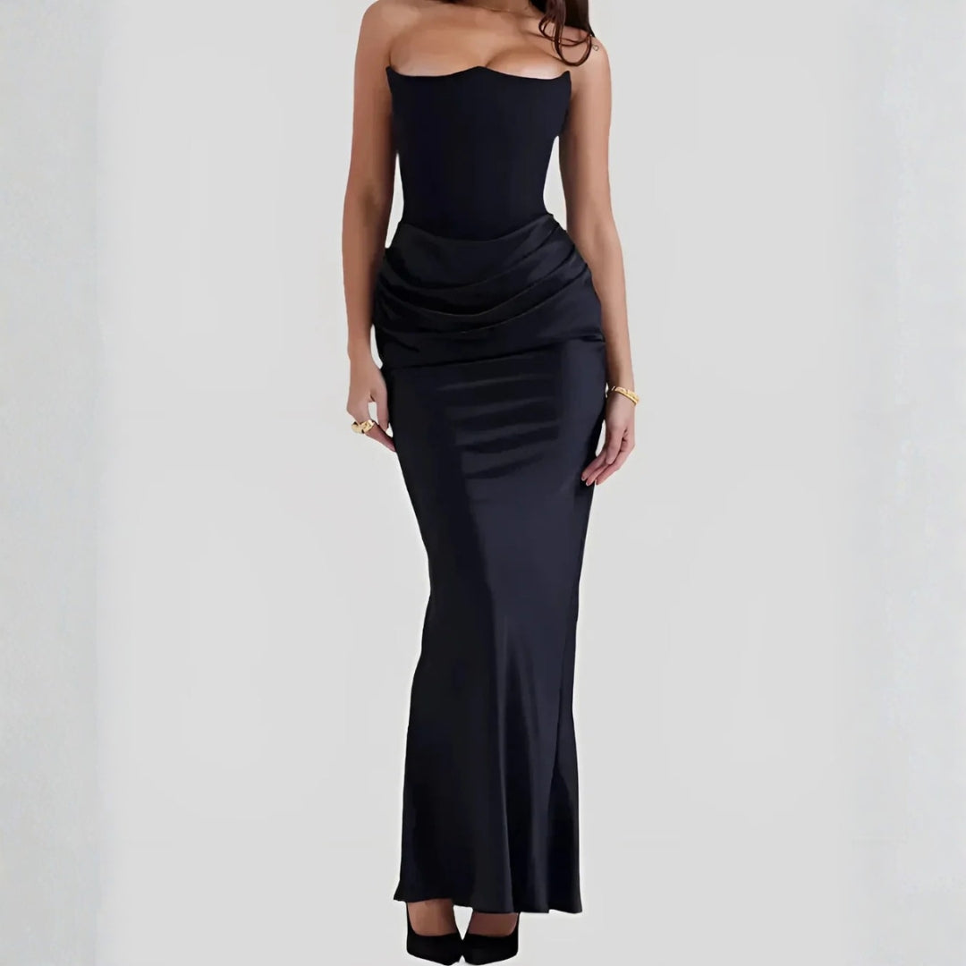 Damen Maxikleid Hochzeitsgast Drapiertes Abendkleid
