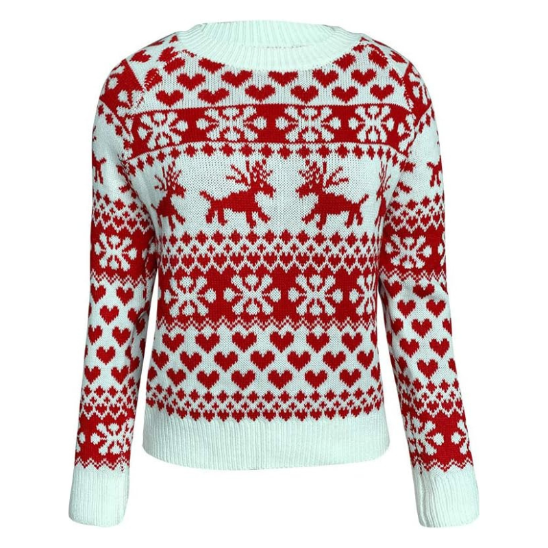 Rote Damen Strickpullover Weihnachten