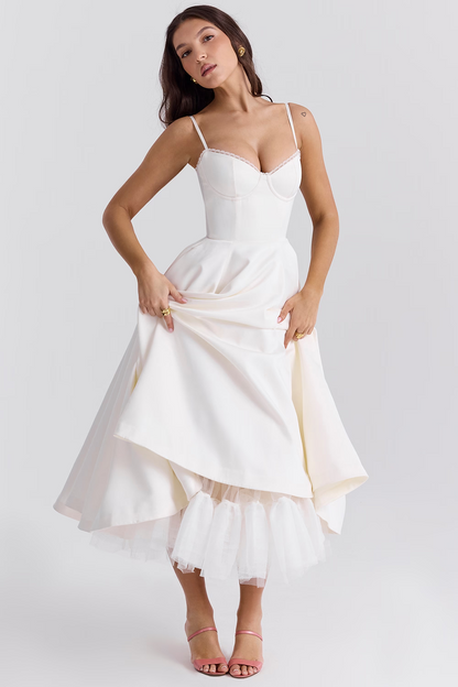 Damen A-Linie Kleid mit Korsettoberteil