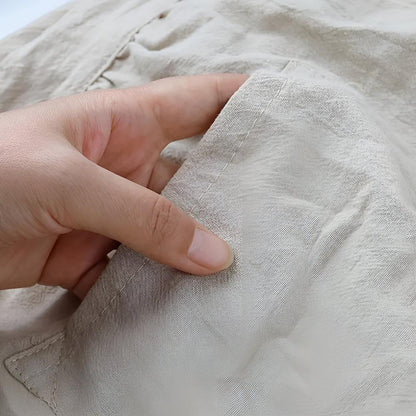 Leinenschürze Rüschendetail Damen Weiss