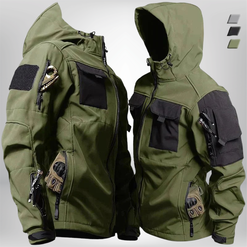 Herren Winterjacke Kapuze Winddicht Wasserdicht Mehrere Taschen