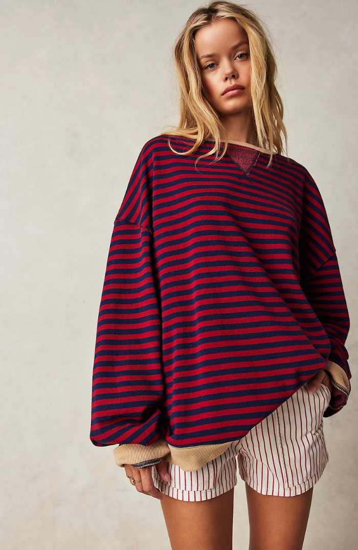 Norvielle Damen Oversized Pullover Gestreift
