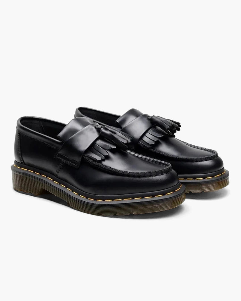 Herren Loafers Leder Quasten Profilsohle Schwarz - Norvielle