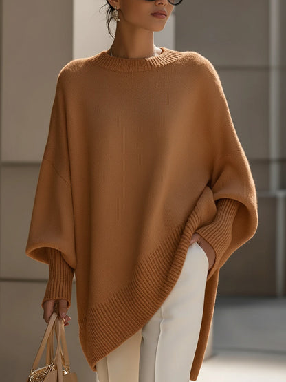 Damen Oversize Pullover Kurz Jasmin Stil