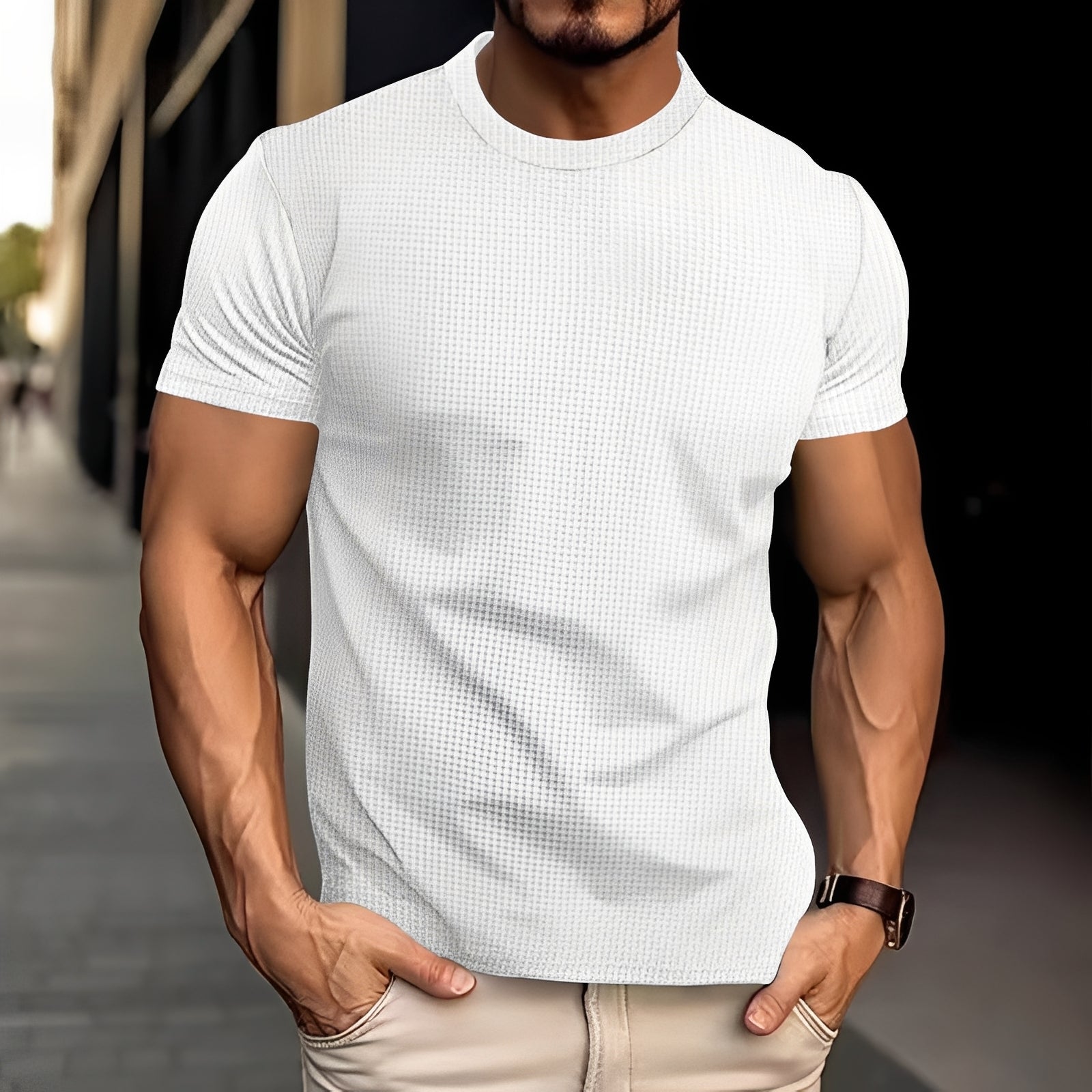 Herren Slim-Fit Hemd Lässig Baumwolle Weiß - Norvielle