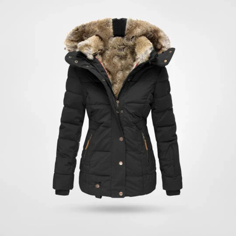 Norvielle Damen Winterjacke Gefüttert mit Kapuze