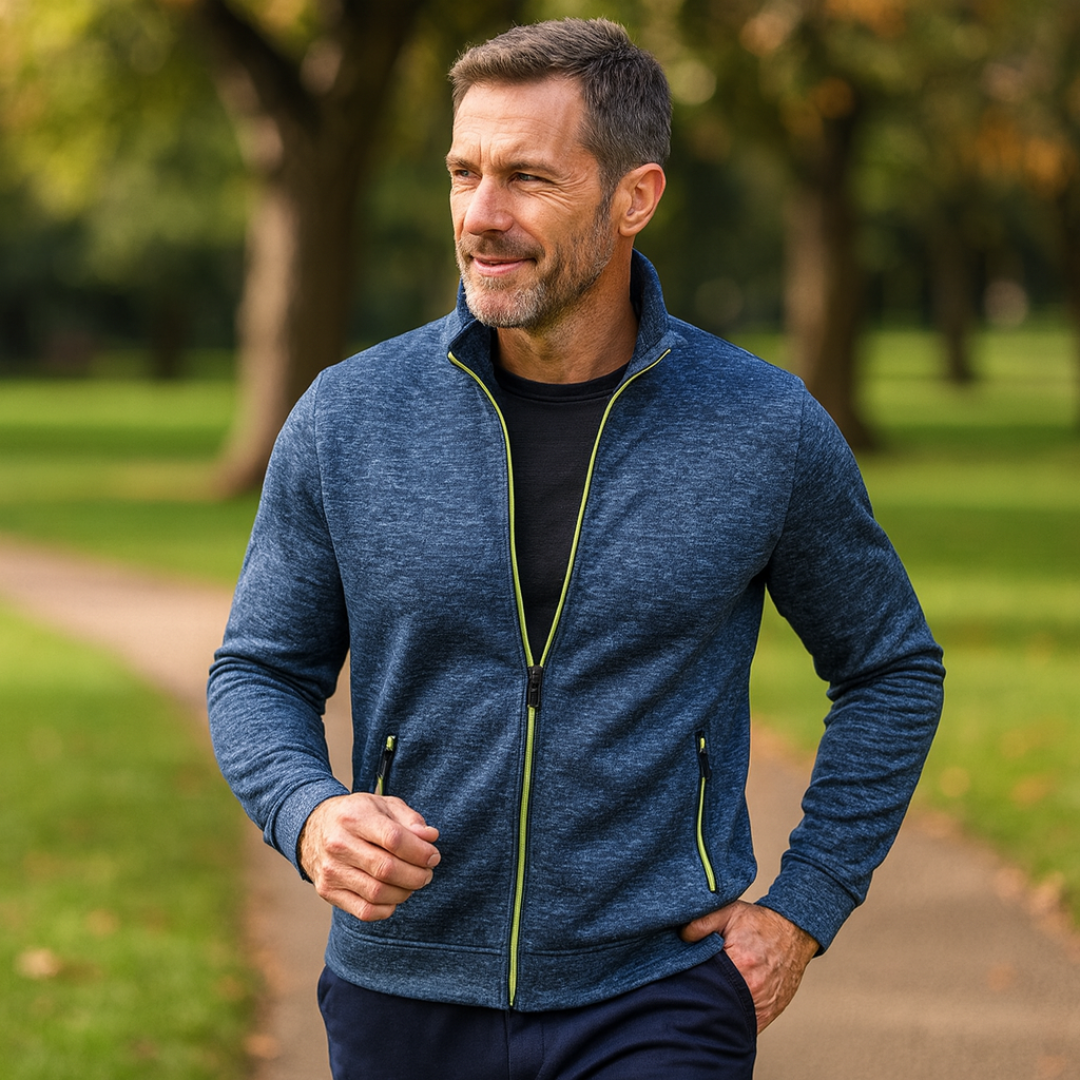 Herren Strickjacke Reißverschluss Zeitlos Grau