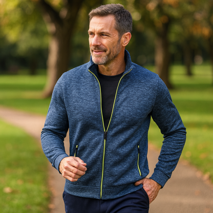 Herren Strickjacke Reißverschluss Zeitlos Grau