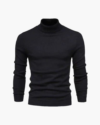 Herren Rollkragen Strickpullover Slim Fit Grau