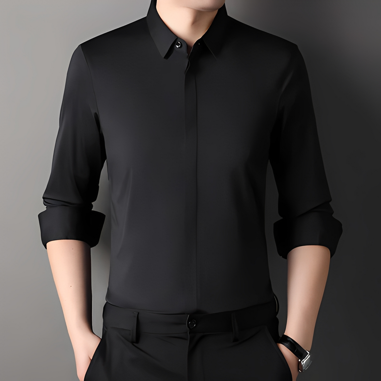 Herren Hemd Bügelfrei Slim Fit Weiß