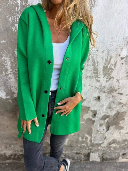 Norvielle Damen Cardigan Kapuze Lässig