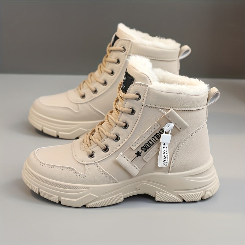 Norvielle Damen Winterstiefel Fleecefüllung Schwarz - Norvielle