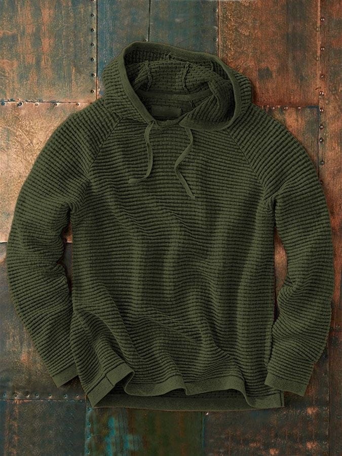 Strick-Hoodie Herren Baumwolle Grau