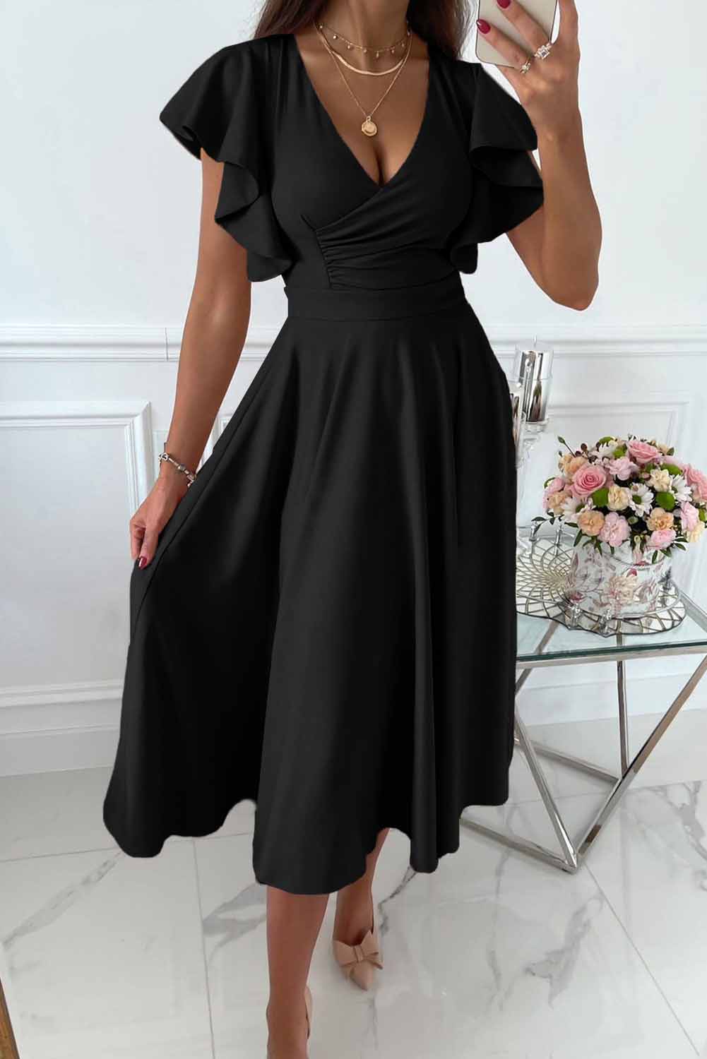 Norvielle Damen Freizeitkleid Elegantes Design