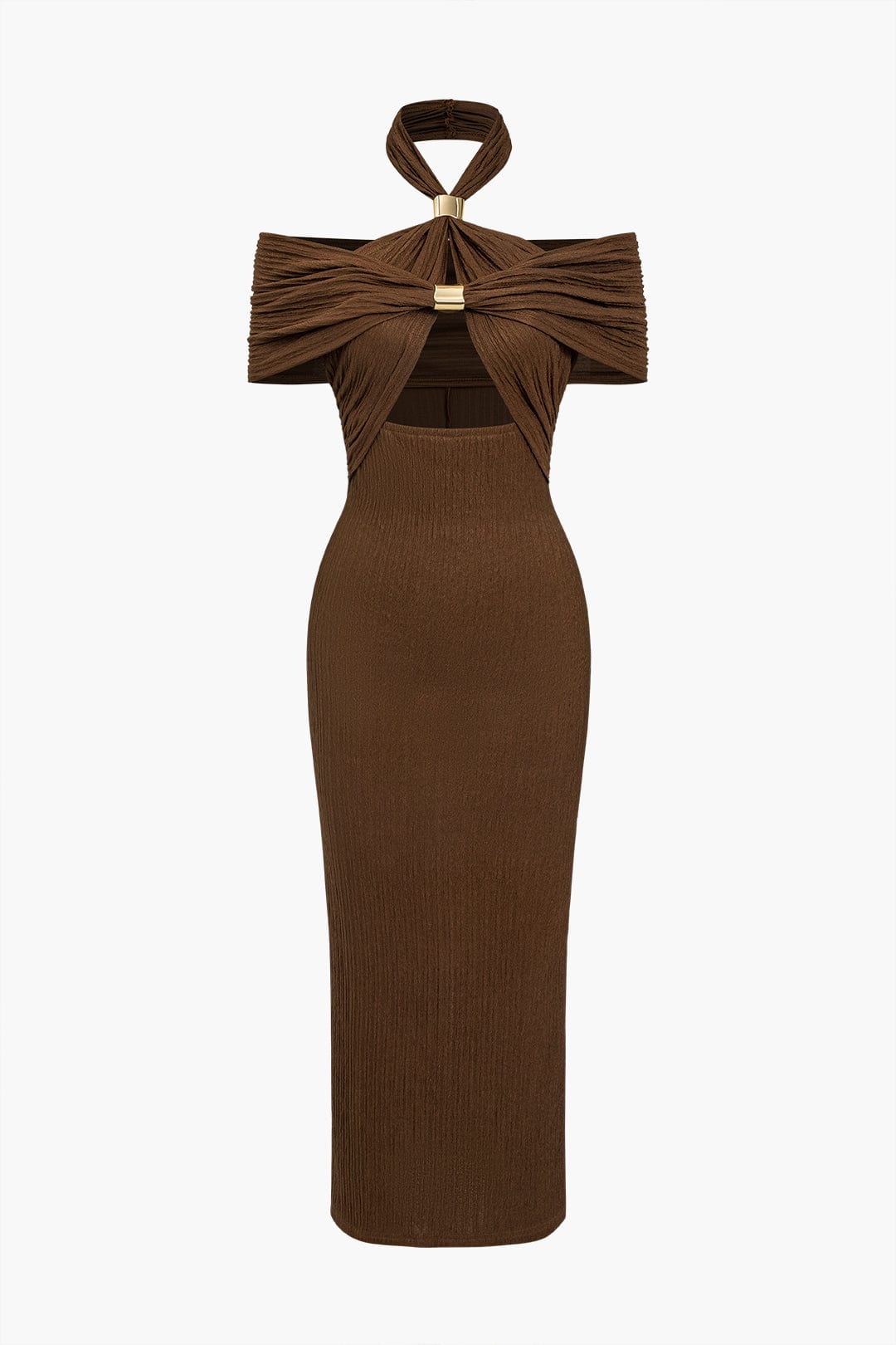 Damen Bodycon Abendkleid Figurbetonend Künstlerisches Knopfdesign - Norvielle