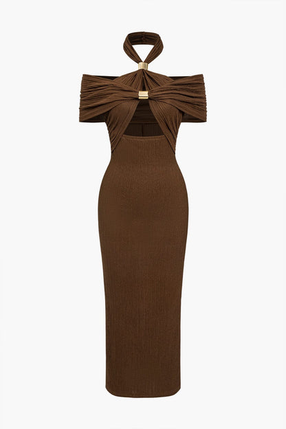 Damen Bodycon Abendkleid Figurbetonend Künstlerisches Knopfdesign - Norvielle